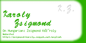 karoly zsigmond business card